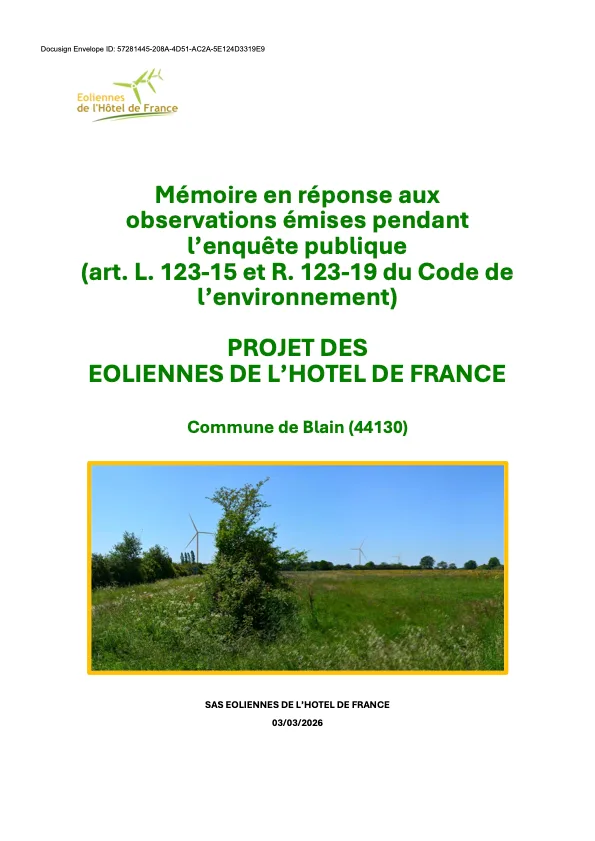 Page de garde du m&eacute;moire en r&eacute;ponse
