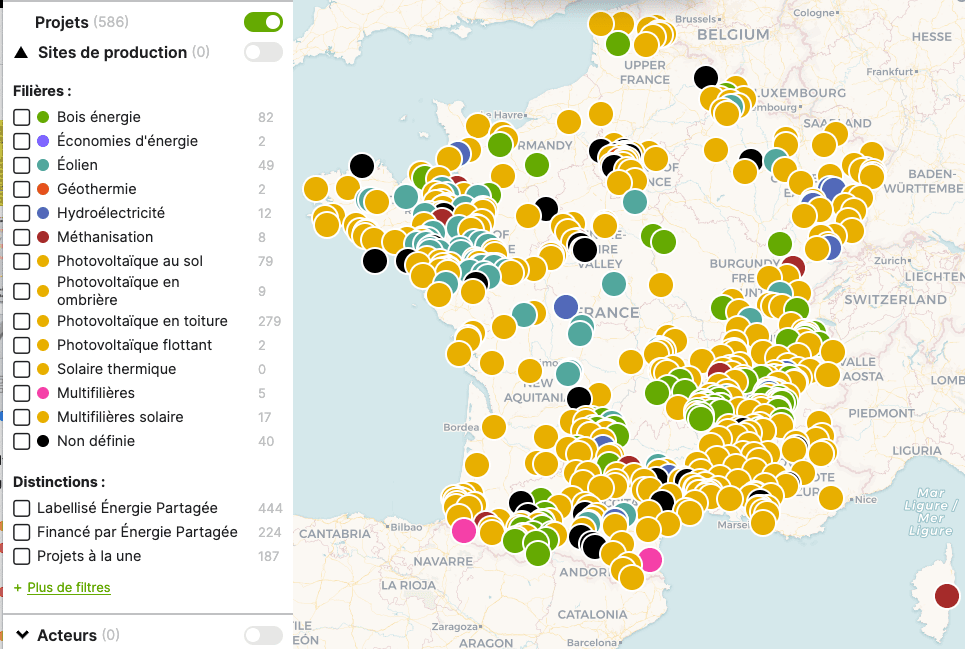 Carte Projets EnR Citoyens