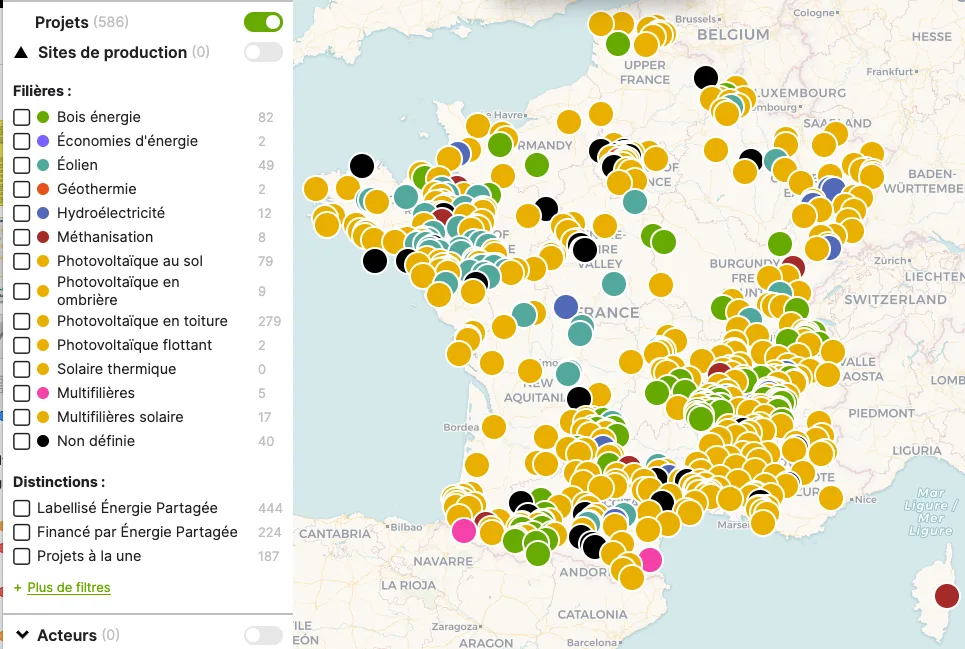 Carte Projets EnR Citoyens